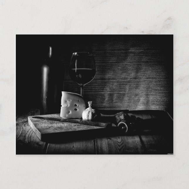 Carte Postale Fromage et vin (Devant)