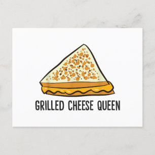 Carte Postale Fromage Grillé Queen Funny Fromage Grillé