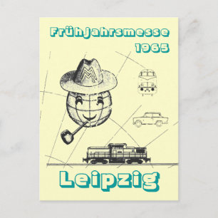 Carte Postale Frühjahrsmesse Leipzig Werbedesign DDR.