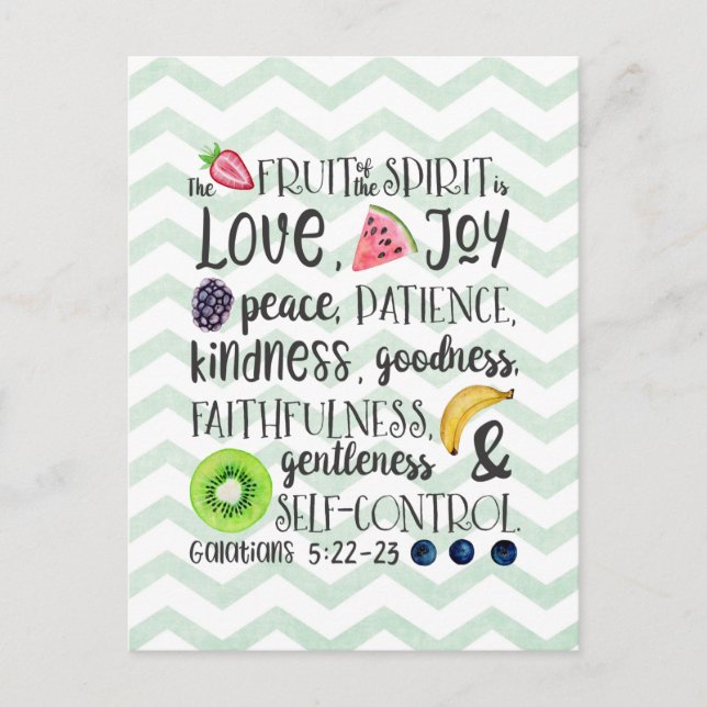 Carte Postale Fruit de l'Esprit, Bible Verse Christian (Devant)