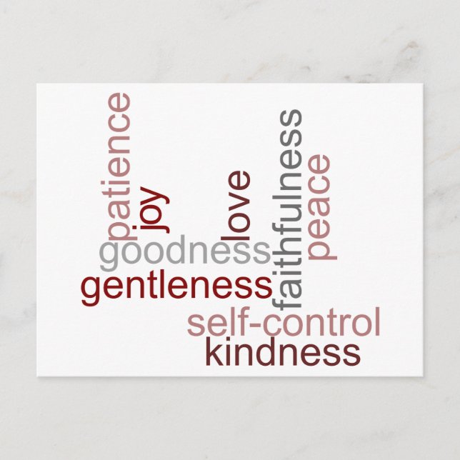 Carte Postale Fruit de l'Esprit Word Art (Devant)