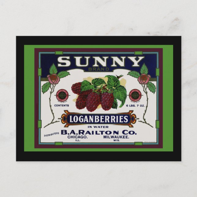 Carte Postale Fruit de Loganberry (Devant)