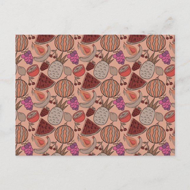 Carte Postale Fruit motif transparent | motif de surface de frui (Devant)