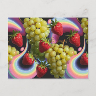 Carte postale Fruit Swirl aux fraises et aux raisi