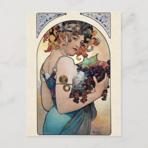 Carte Postale Fruits d'Alfons Mucha 1897