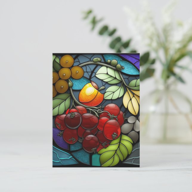 Carte Postale Fruits de variété en verre teint (Debout devant)