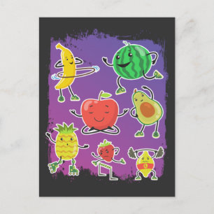 Carte Postale Fruits d'été amusants Nourriture saine Sport Amate