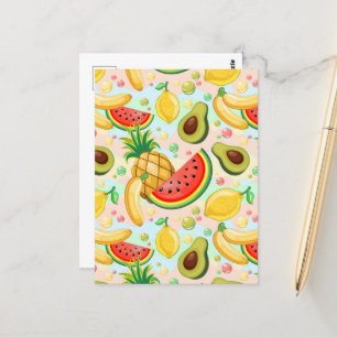 Carte Postale Fruits d'été frais Motif