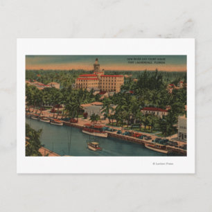Carte Postale Ft. Lauderdale, FL - Vue de New River & Court
