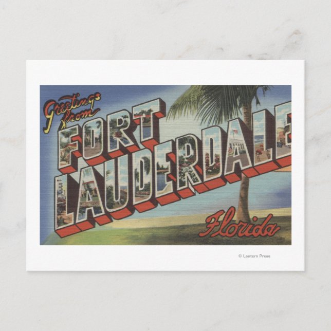 Carte Postale Ft. Lauderdale, Floride - Grandes scènes de lettre (Devant)