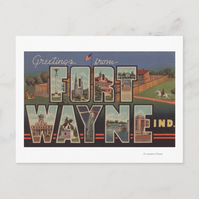 Carte Postale Ft. Wayne, Indiana - Scènes de grandes lettres 3 (Devant)