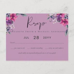 Carte Postale Fuchsia Dreams coordonne Sage and Deep Pink
