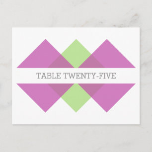 Carte postale Fuchsia Green Geometry Trim Table