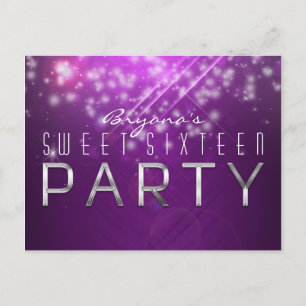 Carte postale Fuchsia Purple Sparkle Club Vibe PAR