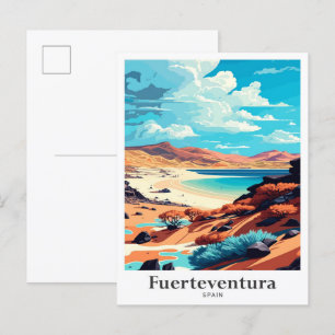 Carte Postale Fuerteventura Espagne Illustration Vintage voyage