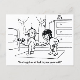 Carte Postale Fuite d'air dans la combinaison spatiale, humorist