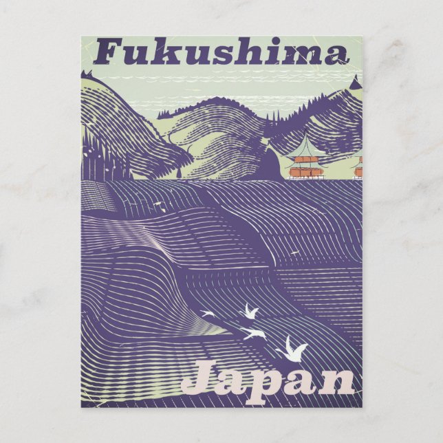 Carte Postale Fukushima, affiche de voyage japonaise (Devant)