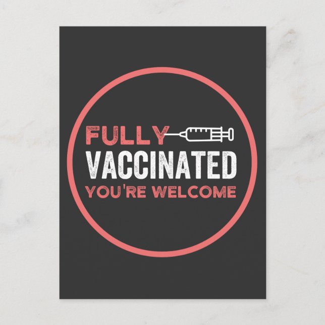 Carte Postale fully vaccinated, vaccinated, vaccine, end IT (Devant)