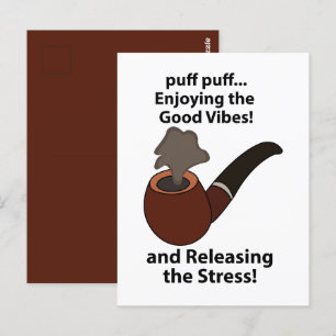 Carte Postale Fumer la pipe en profitant des bonnes vibrations F