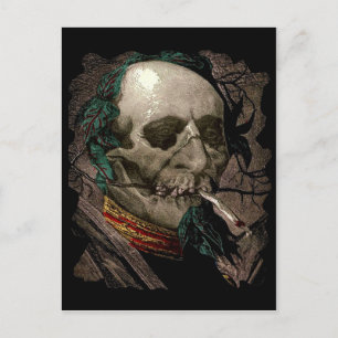 Carte Postale Fumer Zombie Homme Stoner Bizarre Art Vintage