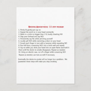 Carte Postale Fumeurs 12 étapes