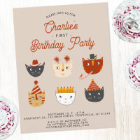 Fun Chat Personnalisé 1er Anniversaire Fête Invita