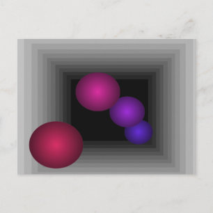 Carte Postale Fun de couleur 3D Illusion optique Infinité sphère