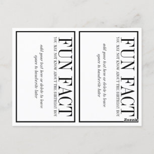 Carte Postale Fun Facts décoration fête d'anniversaire ballons é