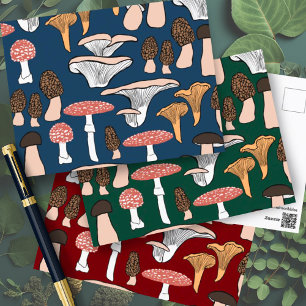 Carte Postale Fun Fungi Motif de champignons