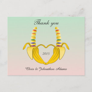 Carte Postale Fun Gay Banana Heart Mariage Merci