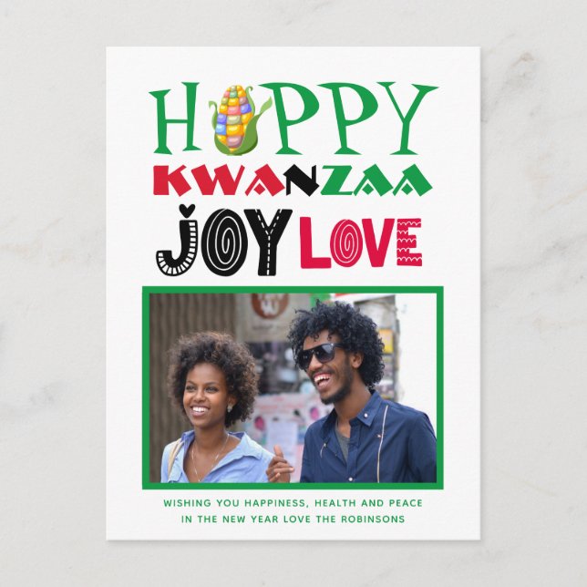 Carte Postale Fun Happy Kwanzaa LOVE JOY (Devant)