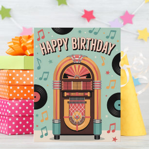 Carte Postale Fun les années 50 Vintage Retro Jukebox, Anniversa