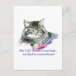 Carte Postale Fun My Cat ne perd pas les cheveux, c'est partout