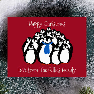 Carte postale Fun Penguin Family Christmas