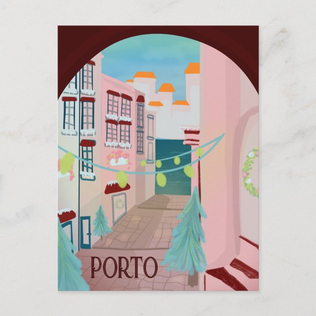 Carte Postale Fun Porto Portugais hiver (Devant)