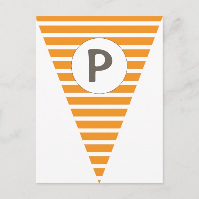 Carte Postale Fun Stripe Orange Personnalisable Drapeau Bunting (Devant)