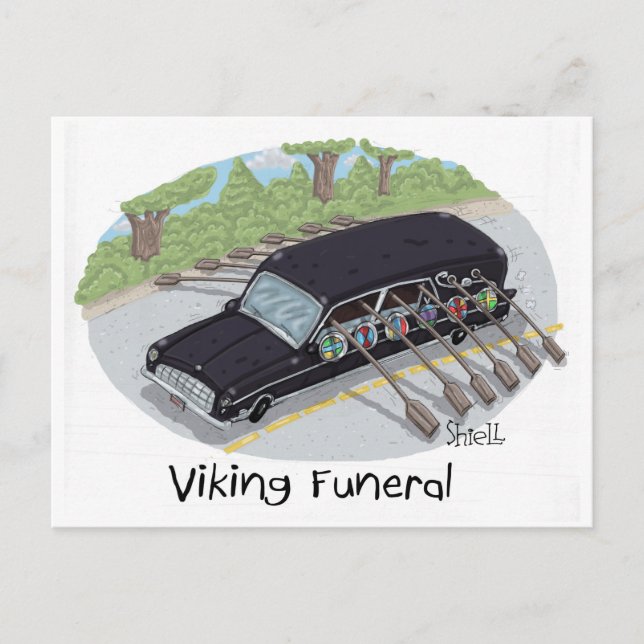 Carte Postale Funérailles viking. (Devant)
