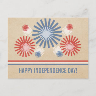Carte postale Funky 4 juillet Fireworks & Stripes