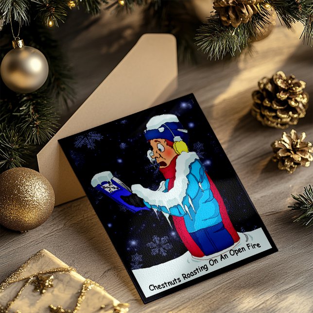 Carte postale Funky Christmas Caroler Holiday (Funny Christmas Caroler Holiday Postcard)