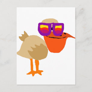 Carte Postale Funky Pelican Portant des lunettes de soleil Art