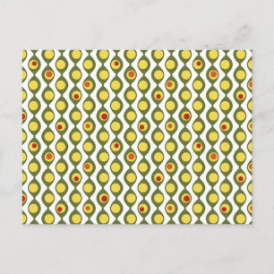 Carte Postale Funky Retro Perle d'Olive Personnalisé Couleurs Mo