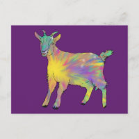 Funky Starburst Chèvre Colorée Mignonne Animal Art