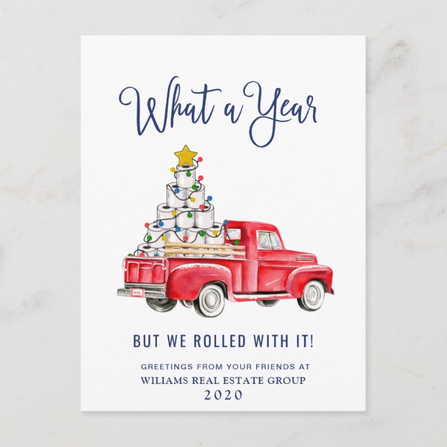 Carte Postale Funky What a Year Christmas Corporate (Devant)