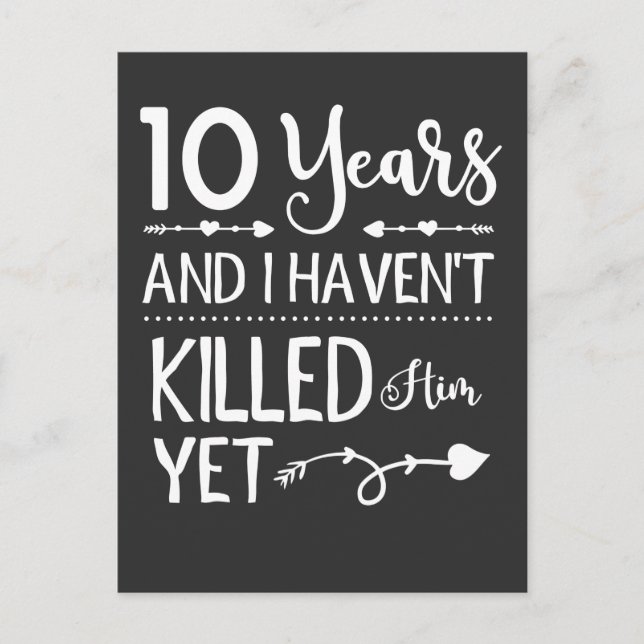 Carte Postale Funny 10e anniversaire de Mariage 10 ans de mariag (Devant)