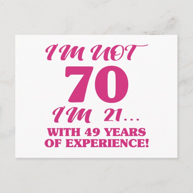 Carte Postale Funny 70e anniversaire (Devant)