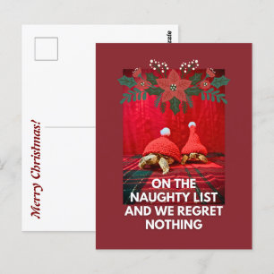 Carte Postale Funny Baby Turtles Meilleures Liste des Amis Mauva