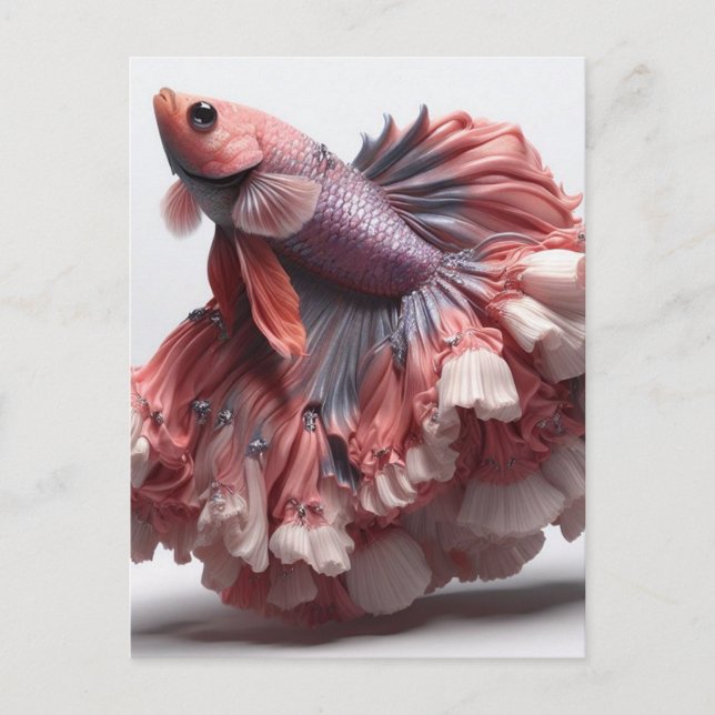 Carte Postale Funny Betta Fish Fashion (Devant)