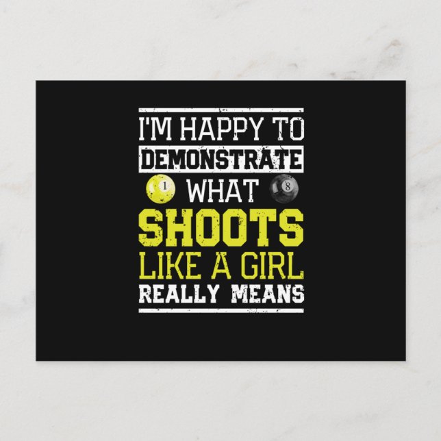 Carte Postale Funny billard snooker Je suis heureux (Devant)