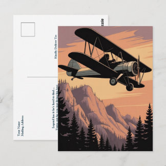 Carte Postale Funny Birthday Bigfoot Vintage Airplane Custom