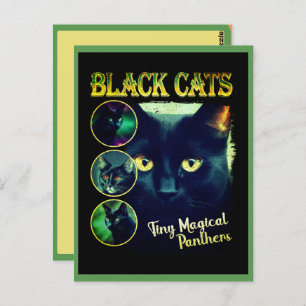 Carte Postale Funny Black Amoureux des chats Faux Bootleg 90s Gr